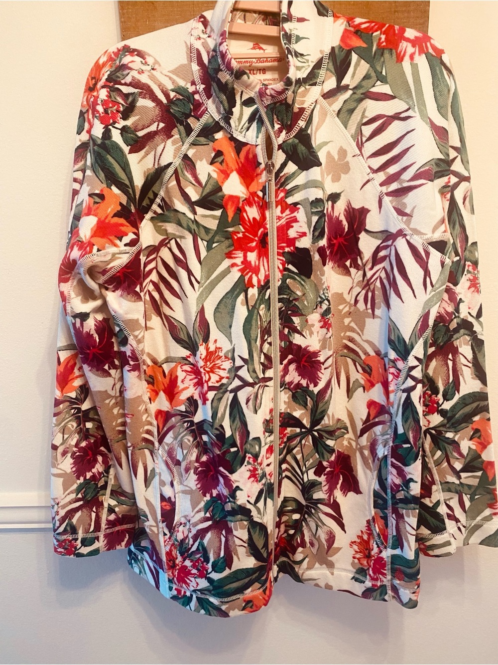 Tommy Bahama Aruba Zip Tropical Jacket Sz XL/TG $138 LAST ☎️